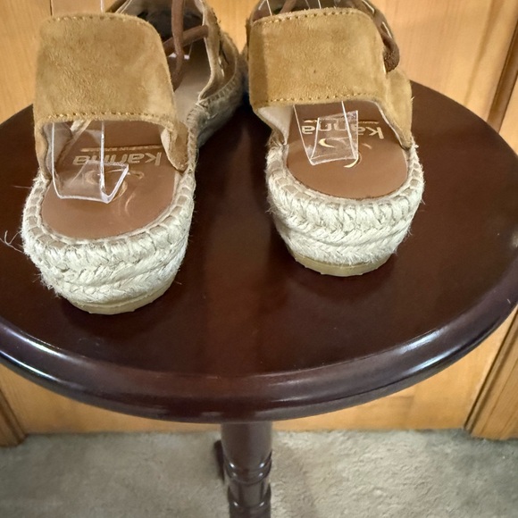 Kanna Floral Embroidered Suede Espadrille Slingback Sandals EU 37 Made in Spain - Picture 4 of 7